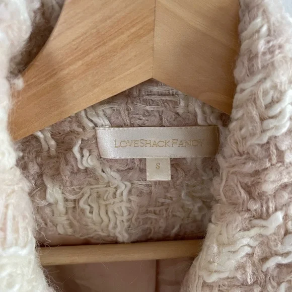 LoveShackFancy Cream Teddy Jacket - Picture 3 of 4